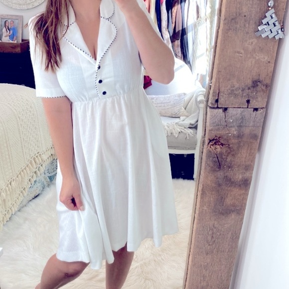 Vintage Dresses & Skirts - Vintage white nautical dress size 8 Petite